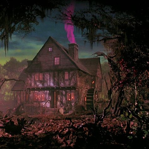 715 Likes, 11 Comments - Little Gothic Horrors (@littlegothichorrors) on Instagram: “The 1693 Salem cottage of the Sanderson sisters in ‘Hocus Pocus’ (1993).” Sanderson Sisters House, Sanderson House, Hocus Pocus Aesthetic, Hocus Pocus House, Hermanas Sanderson, Hocus Pocus 1993, Witches House, Witch Vintage, The Sanderson Sisters