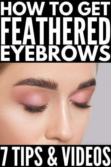 Feather Eyebrows Tutorial, Fluffy Eyebrows Tutorial, Feather Eyebrows, Eyebrows Drawing, Feathered Eyebrows, How To Shape Eyebrows, Brows Logo, Basic Makeup For Beginners, Brows Tutorial