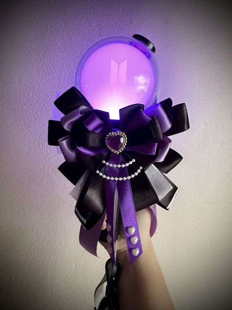 Bts Lightstick Decoration, Lightstick Decoration Ideas, Lightstick Ribbon, Lightstick Bow, Lightstick Decoration, Lightstick Deco, Lightstick Ideas, Carat Bong, Decorating With Sticks