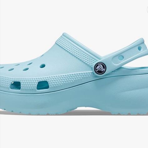 women platform croc shoes in blue Crocs Platform, Platform Crocs, Blue Crocs, Platform Clogs, Uk Fashion, Clogs, Blue