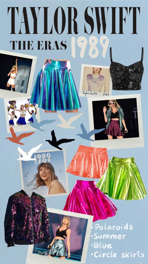 Taylor Swift 1989 Aesthetic The Eras Tour Polaroids Circle Skater Skirt Blue Cheerleader Sequin Top Colorful Summer Seaguls outfit look inspo Taylor Swift Outfit Inspo 1989, Taylor 1989 Era Outfits, 1989 Taylor Swift Tour Outfit, 1989 Taylor Swift Aesthetic Outfit Ideas, Eras Tour Outfits Shein, Eras Tour Outfit Inspo 1989, 1989 Taylor Swift Outfit Eras Tour, Taylor Swift 1989 Aesthetic Outfits, Taylor Swift 1989 Outfits Ideas