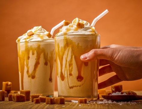 Salted caramel frappe is a delicious drink and our beverage photography  goal was to show all the textures, colors, and flavor cues with this frosty  drink. 📸 link in bio under new Salted Caramel Frappe, Caramel Frappe, Beverage Photography, Food Photographer, Frappe, Photographing Food, Photography Studio, Salted Caramel, Mixed Drinks