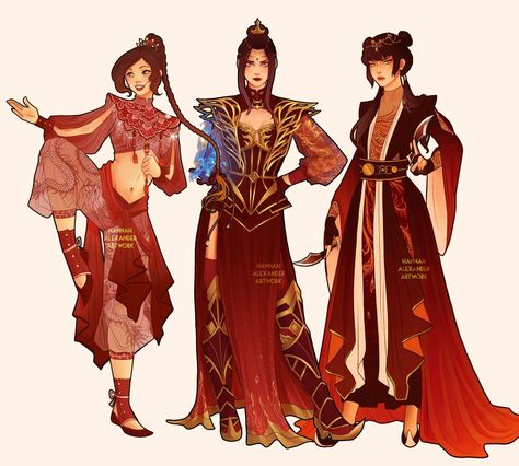 Azula Mai And Ty Lee, Mai And Ty Lee, Hannah Alexander Artwork, Hannah Alexander, Dark Siders, Princess Azula, Avatar Studios, Avatar Azula, Ty Lee