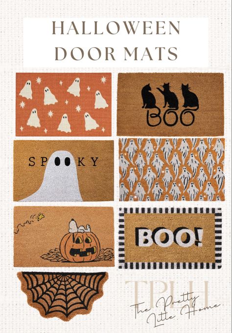 Halloween Outdoor Mat Diy, Welcome Mat Halloween, Halloween Coir Doormat, Halloween Door Mats Outdoor, Halloween Door Mat Diy Easy, Spooky Door Mat, Halloween Doormat Painting, Diy Halloween Welcome Mat, Halloween Mats Diy