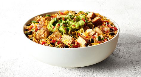 Homewrecker Bowl Spicy Chicken Bowl, Adobo Chicken, Chicken Bowl, Shredded Lettuce, Chips And Salsa, Burrito Bowl, Sirloin Steaks, Bowl Recipe, New Menu