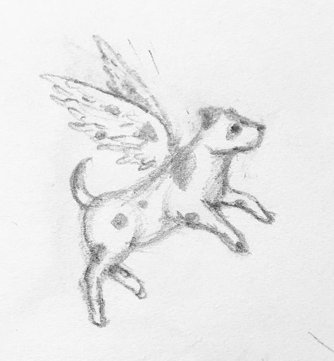 Angel Dog Drawing, Dog Fairy Tattoo, Fairy Dog Tattoo, Fairy Ideas, Tolkien Books, Fairy Drawings, Sleeve Ideas, S Name, Fairy Tattoo