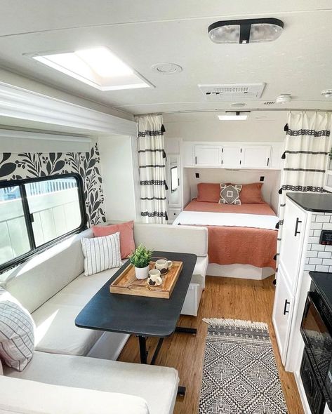 Small Camper Floor Plans, Trailer Hacks, Small Camper Interior, Micro Apartments, Motorhome Remodel, Rv Inspiration, Glamper Camper, Rv Interior Remodel, Small Camper