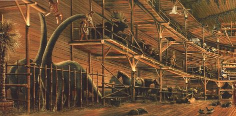 Inside the Ark Fantasy Fauna, Mega Fauna, Noah's Ark Art, The Ark Encounter, Sabertooth Tiger, Noah Ark, Noahs Ark Animals, Masonic Art, Revelation 12