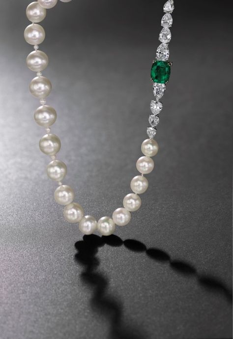 Emerald And Diamond Necklace, Fine Pearl Jewelry, Ruby Rings, Emerald Rings, Pearl Jewels, Pearl And Diamond Necklace, Emerald Necklace, Ruby Earrings, Natural Pearl