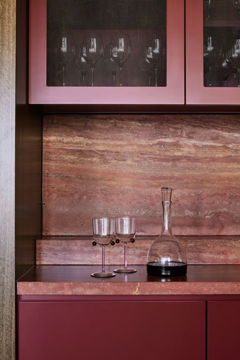 Riverlee by Studio Tate - Issue 12 Commercial Feature - The Local Project - The Local Project Studio Tate, Red Travertine, Walnut Timber, Home Bar Design, Plant Room, Quiet Room, Veneer Panels, Timber Veneer, The Local Project