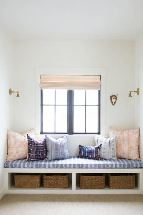 9 Beautiful Built-In Entryway Benches - Boxwood Ave Bench Window Seat, Bedroom Window Seat, Bench Window, Bay Window Seat, Window Seat Design, Window Seat Storage, Window Seats, Window Benches, Folding Chairs