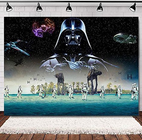 Star Wars Science Fiction Photography Backdrop Vinyl Black Star Galaxy Photo Background Baby Shower Studio Props Supp... Star Wars Theme Birthday, Banner Photography, Star Wars Theme Party, Boys Birthday Party Decorations, Galaxy Photos, Tema Disney, Star Wars Background, Baby Shower Photography, Birthday Decorations Kids