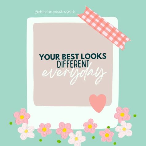 In case you needed reminding today 🩷 Your best looks different everyday. If you suffer from a chronic illness, dynamic disability, invisible illness...then you know that it can be so up and down. Life is such a rollercoaster anyway, and dealing with not knowing how much your body will allow you to do each day is such a struggle and so mentally exhausting. That's why it is important to remember that no two days are the same, and that is okay! Do whatever your body allows today, and if you n... Mentally Exhausted, Invisible Illness, Chronic Illness, Each Day, Its Okay, Life Is, Quotes