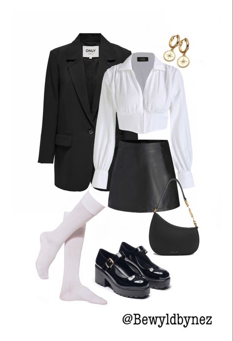 Black And White Birthday Outfit, Black Tie Theme Party, White And Black Outfits, Black And White Outfits, White Party Outfit, Black And White Outfit, Casual Party Outfit, Black White Outfit, Glam Outfit