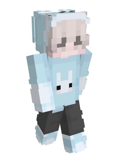 a kawaii, blue bunny minecraft skin by giovanka on namemc! <3 Bunny Minecraft Skin, Minecraft Skins Bunny, Bunny Boy, Bunny Mask Minecraft Skin, Purple Minecraft Skin, Minecraft Boy Skin, Purple Hair Minecraft Skin, Minecraft Skins Male, Minecraft Skins Blue