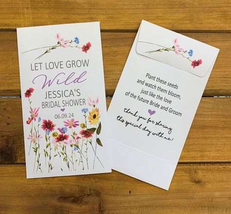 Wedding Seed Packet Favors, Seed Packets Favors, Grow Wildflowers, Let Love Grow, Bridal Shower Flowers, Eucalyptus Wedding, Wildflower Wedding, Wildflower Seeds, Seed Packets