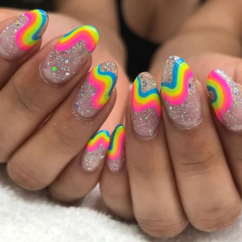 Rainbow Nails Design, Colorful Nail, Colorful Nails, Bright Nails, Get Nails, Rainbow Nails, Neon Nails, Funky Nails, Dope Nails