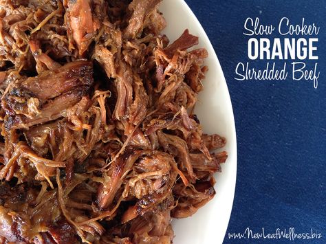 Slow cooker orange shredded beef | The Family Freezer The Family Freezer, Crockpot Freezer Meals, Beef Crockpot, Orange Beef, Family Freezer, Soy Ginger, Slow Cooker Roast Beef, Crockpot Meal, Pulled Beef