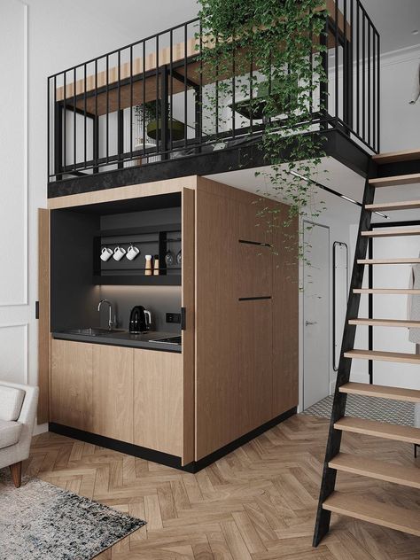 Tiny Loft House Design, Tiny Loft House, House Design Philippines, Loft House Plans, Small Loft Apartments, Tiny Loft, Mini Apartments, Loft House Design, Condo Interior Design