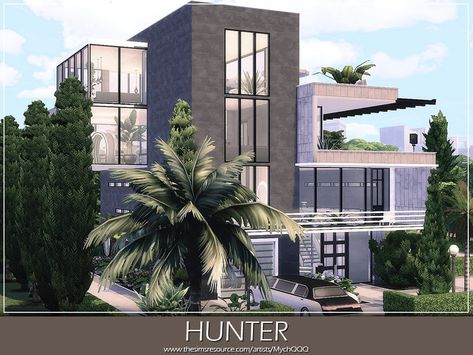 Lot: 50x40 Found in TSR Category 'Sims 4 Residential Lots' Sims 4 Penthouse, The Sims 4 Lots, Modern Lake House, Sims 4 House Design, Casas The Sims 4, Luxury Penthouse, Micro House, Island Living, Residential House