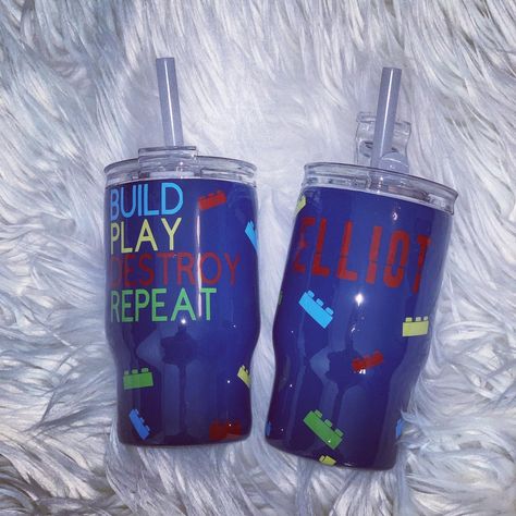 Lego Tumbler Ideas, Cricut Lego, Kids Tumbler Ideas, Paw Patrol Epoxy Tumbler, Toddler Boy Tumbler Cup, Lego Tumbler, Kid Tumblers Cups Boy, Dinosaur Epoxy Tumbler, Dinosaur Tumbler Cup Kids