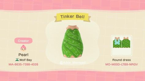 Tinker Bell - Animal Crossing Pattern Gallery & Custom Designs Animal Crossing Patterns, Motif Acnl, Animal Crossing Funny, Animal Crossing Qr Codes Clothes, Qr Codes Animal Crossing, Animal Crossing Characters, Animal Crossing Pocket Camp, Disney Animals, Dramatic Eyes