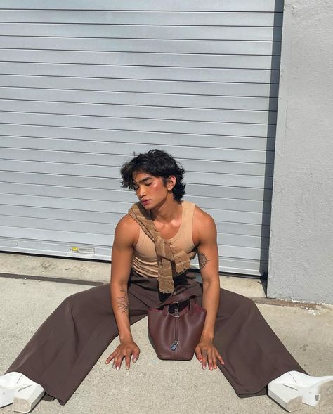 Bretman Rock Aesthetic, Bretman Rock Outfits, Bretman Rock, Rock Aesthetic, Hair Instagram, Fashion Artwork, Expensive Clothes, Queer Fashion, Sitting Poses