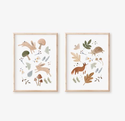 Woodlands Nursery, Hedgehog Nursery, Woodland Art Print, Woodland Animals Nursery, Cottage Nursery, Forest Animal Nursery, Nursery Illustration, Woodland Nursery Wall Art, Safari Art