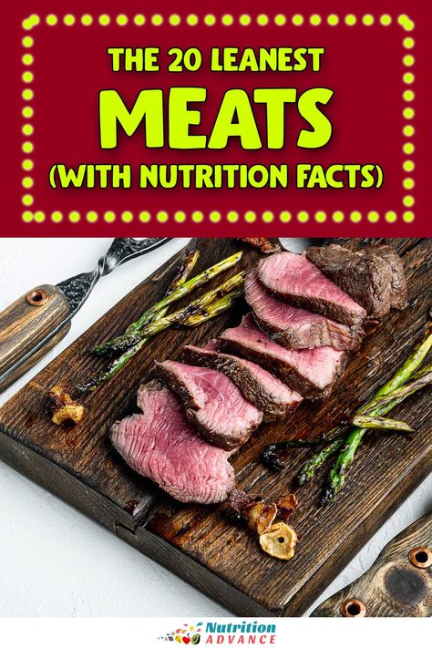 The 20 Leanest Meats (With Nutriton Facts) - for those looking for lower fat (hence lower calorie) content from meat, here's a guide to lean cuts of meat covering beef, bison, chicken, duck, pork, turkey, and venison. Which are the leanest options? Lean Beef Recipes, Beef Top Round Steak, Different Cuts Of Steak, Top Round Steak, Lean Meat Recipes, Lean Chicken, Lean Pork, Nutrition Articles, Smoked Beef