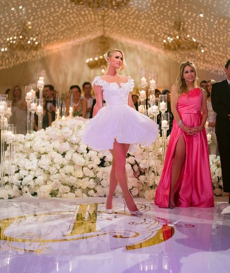 The wedding of Paris Hilton and Carter Reum, Bel Air, Los Angeles, California, USA - 11 Nov 202 Paris Hilton Wedding Dress, Paris Hilton Wedding, Hilton Wedding, Tall Crown, Celebrity Wedding Dresses, Wedding Dress Outfit, Nicky Hilton, Celebrity Wedding, Long Sleeve Gown