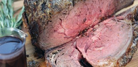 Prime Rib Roast with Red Wine Au Jus by Nancy Fuller Bone In Prime Rib Roast, Rib Roast Oven, Prime Rib Roast Oven, Bone In Prime Rib, Roast Oven, Boneless Prime Rib Roast, Au Jus Recipe, Smoked Chuck Roast, Prime Rib Roast Recipe