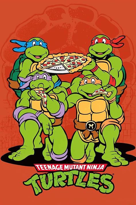 Turtle Pizza, Ninja Turtle Invitations, 80s Cartoon Shows, Ninja Turtle Pizza, Turtle Wallpaper, Casey Jones, Ninja Turtle Party, Teenage Ninja Turtles, Tmnt Artwork