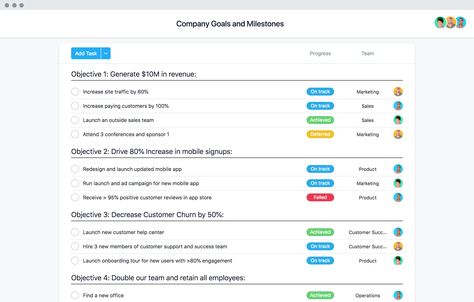 Business goals and objectives template · Asana Making A Business Plan, Company Goals, Business Plan Template Free, Employee Onboarding, Project Management Templates, Web Business, Goals And Objectives, Task Management, Business Plan Template