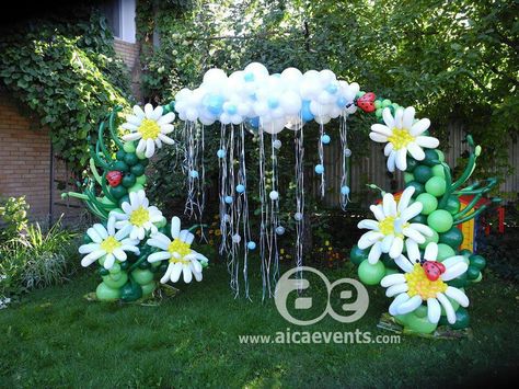 #Balloon Decorations#Garden Theme#Open Area decorations#Hanging decorations#Birthday decorations Decoration With Balloons, Balloons And Flowers, Deco Ballon, Balloon Arrangements, Balloon Sculptures, Balloon Columns, Fairy Parties, Balloon Flowers, Balloon Design