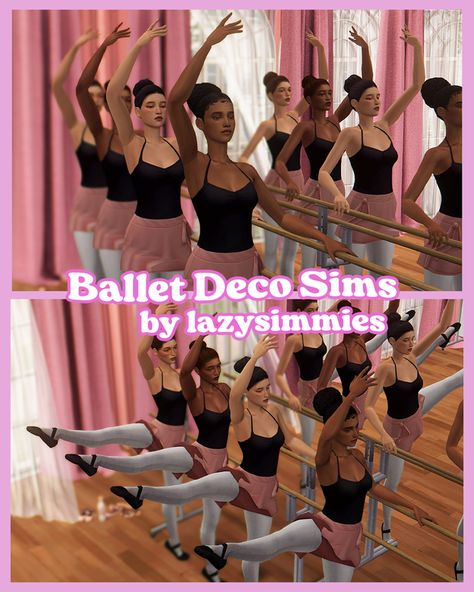 ballet deco sims 🩰 | Patreon Ballet Clothes Sims 4, Sims 4 Ballet Cc Kids, Sims 4 Dance Costumes, Sims 4 Dance Clothes, Sims 4 Sports Mod, Sims 4 Ballet Poses, Ts4 Ballet Cc, Sims 4 Ballet Studio, Sims 4 Ballet Cc Clothes