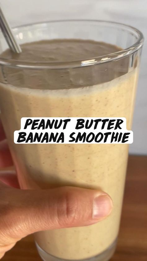 Pin on Healthy Snacks Peanut Butter Milkshake, Peanut Butter Banana Smoothie, Fruit Smoothie Recipes Healthy, Easy Healthy Smoothies, Smoothie Recipes Healthy Breakfast, Smoothie Drink Recipes, Refreshing Drinks Recipes, Healthy Drinks Smoothies, Quick Recipes Snacks