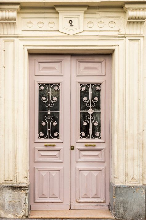 Pink Doors, Murs Roses, Wrought Iron Decor, Vintage Doors, Pink Door, Architectural Prints, French Home Decor, Paris Photography, French Doors Interior