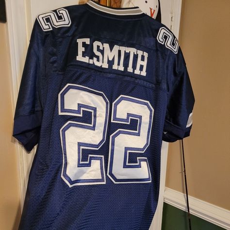 Genuine Nfl Dallas Cowboys Jersey. Greatest Of All Time Running Backs, Emmitt Smith #22. New With Tags, Excellent Condition. Men's Size 52. Get It Now For The Season! Make Offer! Antonio Brown Steelers, Titans Jersey, Tom Brady Jersey, New York Giants Jersey, Nfl Dolphins, Ravens Jersey, Cowboys Jersey, Arizona Cardinals Football, Dallas Cowboys Jersey