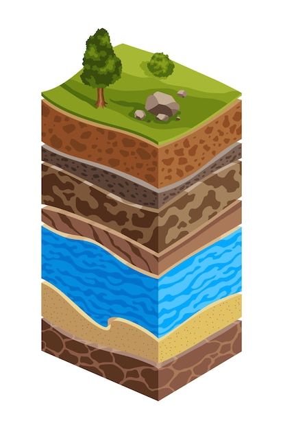 Vector showing soil layers of earth cros... | Premium Vector #Freepik #vector Layers Of Earth, Grass Tree, Sand And Gravel, Soil Layers, Cross Section, Education Poster, Vector Photo, Cartoon Styles, Premium Vector