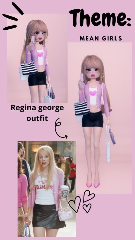 #dresstoimpress #sims4dresstoimpress #dress #sims4 #roblox Dress To Impress Theme Mean Girl Karen, Regina George Outfit Dress To Impress, Tokio Hotel Outfit Ideas, Mean Girls Regina George Outfits, Regina George Dress To Impress, Dress To Impress Mean Girl Theme, All Themes In Dress To Impress, Dress To Impress Doll Theme, Dress To Impress Ideas Outfit