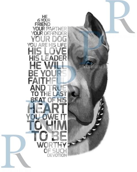 Bull Quotes, Pitbull Quotes, Text Portrait, Pitbull Tattoo, Bull Painting, Pitt Bulls, Pitbull Art, Pitbull Lover, American Bully