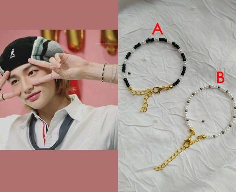 Hyunjin Bracelet, Bts Bracelet, Pop Beads, Pop Jewelry, Bts Bt21, Indie Jewelry, Bead Charms Diy, Hand Bracelet, Indie Aesthetic