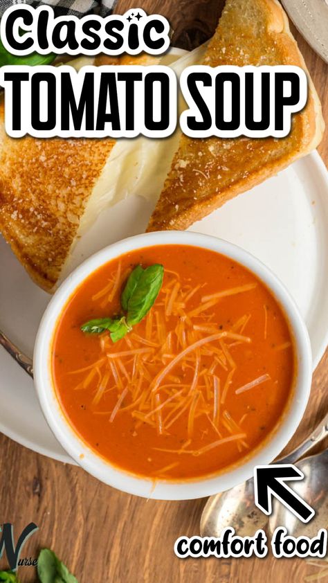 Warm up with the ultimate comfort food combo: creamy tomato soup paired with perfectly golden, gooey grilled cheese. This classic recipe is easy to make and guaranteed to satisfy! #ComfortFood #TomatoSoup #GrilledCheese Tomato Soup Grilled Cheese, Hearty Soup Recipes, Classic Grilled Cheese, Creamy Tomato Soup, Tomato Soup Recipes, Cast Iron Recipes, Best Instant Pot Recipe, Ultimate Comfort Food, Tomato Soup