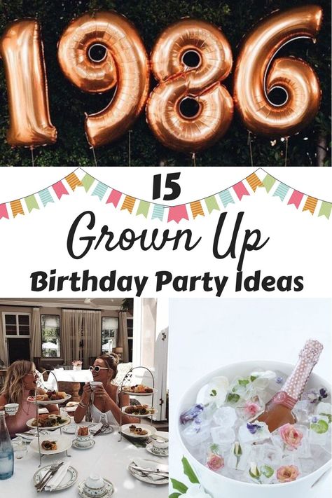 Grown Up Birthday Party Ideas, Grown Up Birthday Party, Up Birthday Party Ideas, Party Decorations For Adults, Easy Birthday Party Games, Up Birthday Party, Birthday Breakfast Party, Birthday Party Decorations For Adults, Grown Up Parties