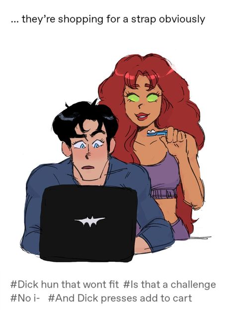 Starfire Fanart, Nighwing, Teen Titans Love, Nightwing And Starfire, Teen Titans Fanart, Dc Icons, Bad Art, Disney Phone Wallpaper, Batman Funny