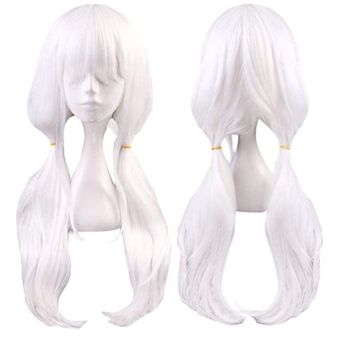 Amazon.com: JoneTing+{Wig Cap} White Cosplay Costume Synthetic Long Natural Wavy Wigs Hair for Women White Wig with Bangs for Halloween Peluca Blanca Wig for Girls Christmas Party : Clothing, Shoes & Jewelry White Wig With Bangs, Pinterest Shop, White Wig, Up Hairdos, Anime Wigs, Wavy Wigs, Hair For Women, Wig Hat, Long Hair Color