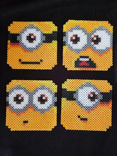 Perler Bead Designs, Minion Pattern, Perler Beads Ideas, Art Perle, Motifs Perler, Hama Beads Patterns, Diy Perler Beads, Melting Beads, Iron Beads