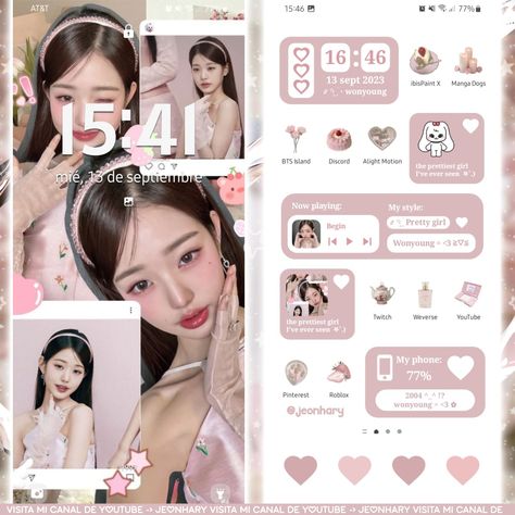 C.Jeonhary Phone Decoration Ideas, Cute Apps, Samsung Pink, Korea Drama, Ios Layout, Phone Decoration, Phone Layout, Phone Theme, Anime Cover Photo