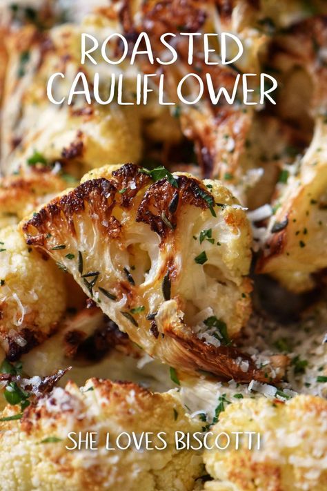 Parmesan Roasted Cauliflower, Oven Roasted Cauliflower, Parmesan Cauliflower, Oven Vegetables, Roasted Cauliflower Recipes, Baked Roast, Air Fryer Dinner Recipes, Air Fryer Recipes Easy, Air Fryer Recipes Healthy