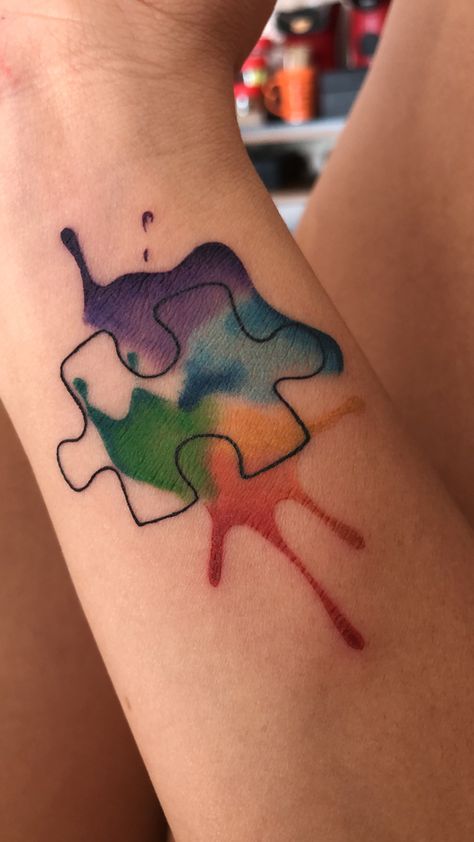 Tattoo Special Needs Tattoo Ideas, Neurodivergent Tattoo, Support Tattoo, Watercolor Tattoos, Cover Up Tattoos, Tattoo Stencils, Watercolor Tattoo, Tatting, Tattoo Ideas